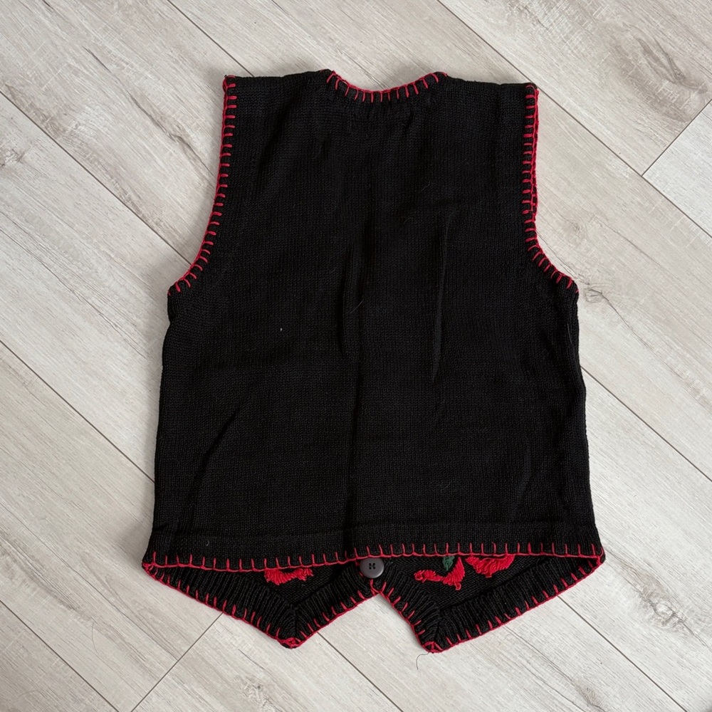Victoria Jones Black Nutcracker Holiday Vest with Red Trim - Picture 6 of 9